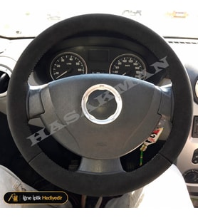 Dacia Sandero Stepway Dikme Direksiyon Kılıfı Alcantara Süet Monza Black 2009-2012