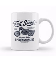 Full Speed Motor Speedway Racing Motorbike Kupa Bardak Porselen