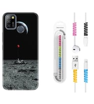 INFINIX Smart 4 5 6 Zero 8 S5 Pro Kılıf Kablo Koruma Spiral Silikon Astronoot Red Baloon 1608