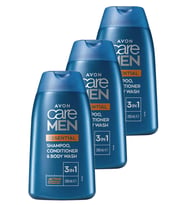 Avon Care Men Essential 3’ü 1 arada Sampuan, Bakım Kremi ve Dus Jeli 200 Ml. Üçlü Set