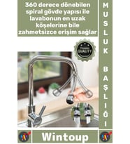 #Musluk Mutfak Lavabo 360 Dönebilen Uzatıcı Hortumlu Esnek Su Tasarruflu Şık 2 Modlu Musluk Başlığı