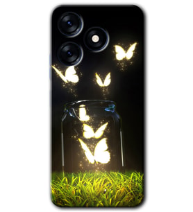 Tecno Spark 10 4G Kılıf HD Desen Baskılı Kılıf - Işıklı Kelebekler