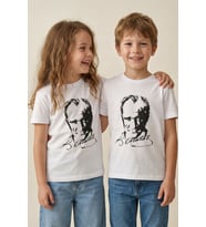 Atatürk Baskılı Beyaz Renk T-Shirt