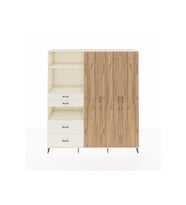 Hyperion Dolap 12 Raflı 4 Çekmeceli Tek Askılı 220x44x243 Aytaşı-Çam/Aytaşı