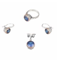 Söğütlü Silver SAFİR TAŞLI ÜÇLÜ SET
