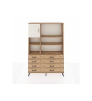 Arges Dolap 7 Raflı 8 Çekmeceli Tek Kapaklı  132x30x195 Çam-Aytaşı/Çam