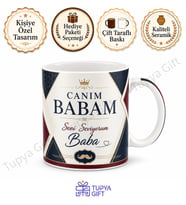 Babalar Günü Hediyesi Kişiye Özel Baskılı Kupa Bardak Porselen Hediye Mug