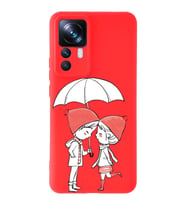 Xiaomi Mi 12T Uyumlu Lansman Kılıf Aşk Tasarımlı İçi Kadife Kapak-Kırmızı (Şeffaf)