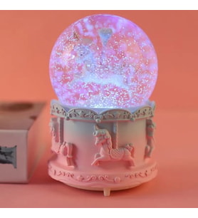 Atlı Karınca Unicorn Işıklı Müzikli  Kar Küresi 