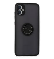 Northcity Samsung Galaxy A05 Uyumlu Kılıf Montreal Yüzüklü Silikon Kapak - Siyah