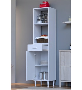 Eliusta Lunera G:40 cm Beyaz Mutfak Dolabı Çok Amaçlı Açık Bölmeli Fırın Mutfak Dolabı 40x163,4x32,5 cm