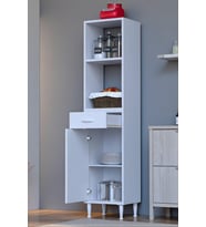 Eliusta Lunera G:40 cm Beyaz Mutfak Dolabı Çok Amaçlı Açık Bölmeli Fırın Mutfak Dolabı 40x163,4x32,5 cm