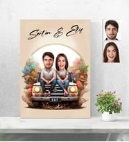 Kişiye Özel Ahşap Tablo Sevgili Jeep-39 30x40