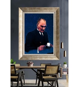 Gümüş Çerçeveli Atatürk Tablo za459