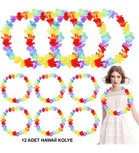 Hawaii Çiçekli Boyun Kolyesi 12 Adet