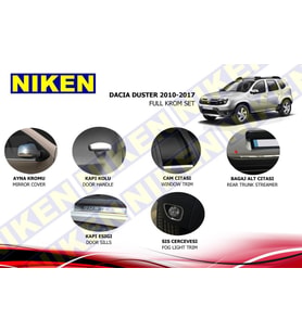 Dacia Duster Full Krom Seti Komple Nikelaj Kaplama 2010-2017 6li