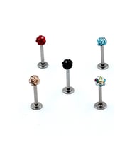 Renkli Taşlı Çelik 5 Adet Kaş Tragus Piercing