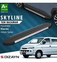 S-Dizayn Hyundai H-1 Starex Uzun Şase Skyline Krom Yan Basamak 213 Cm 1998-2007 A+ Kalite