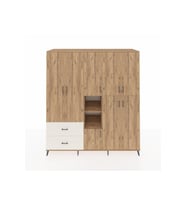Kronos Dolap 12 Raflı 2 Çekmeceli Tek Askılı 220x59x243 Çam-Çam/Aytaşı