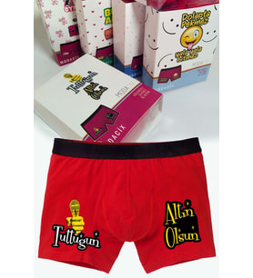 Tuttuğun Altın Olsun Eğlenceli Boxer (Kırmızı)