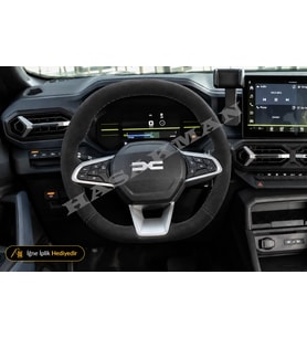 Dacia Duster Dikme Direksiyon Kılıfı Alcantara Süet Monza Black 2024-2026