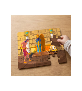 Mısır Hazine Odası Tasarımlı 24 Parça Ahşap Çocuk Puzzle