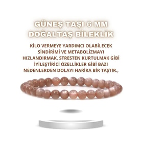 Nelleovana Güneş Doğal Taş Bileklik 6 Mm ( Kilo Vermeye Yardımcı ) Aa Kalite