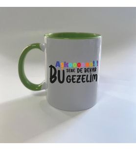 Aşkoooooo Baskılı Yeşil Mega Kupa