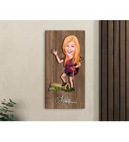 BK Gift Kişiye Özel Gezgin Karikatürlü Kabartma Figürlü Ahşap Tablo-2 Arkadaşa Hediye, Sevgiliye Hediye, Duvar Dekoru