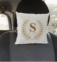 BK Gift Kişiye Özel Harfli İsimli Kare Araç Koltuk Yastığı-2
