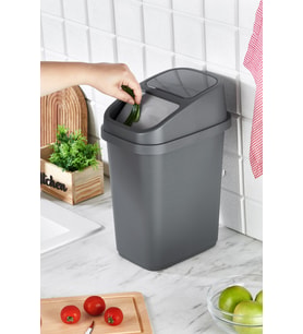 5 Lt Siyah Çöp Kutusu, Mutfak, Banyo, Tuvalet için Pratik ve Şık