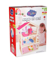 ONY-398 Büyük Ahşap Ev Seti -Onyıl Oyuncak