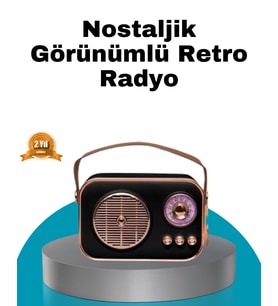 Retro Tarz Kablosuz Radyo – Bluetooth, USB ve TF Kart Girişli