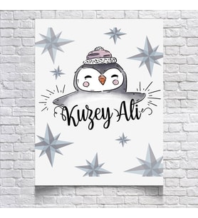 Penguen Temalı Doğum Günü Afişi 35X50 cm