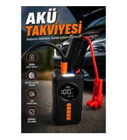 Dijital Ekranlı Araç Kompresörü 1000A Akü Takviye Cihazı Powerbank ve LED Lambalı