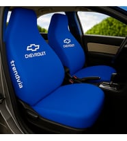 Chevrolet Logolu Araç Koltuk Kılıfı – Penye Kumaş, Servis Tipi Ön ve Arka Takım (Mavi)