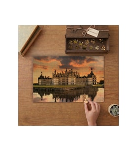 Akşam Chambord Şatosu Tasarımı 240 parça Ahşap Puzzle Ahşap Kutuda MP01125