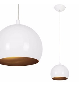 RİOLİGHT RETRO RUSTİK BEYAZ İÇİ GOLD TEKLİ METAL SARKIT ÇAP:20CM