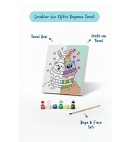 Tatlı Cupcake Boyama Tuvali – Şövalesiz Boya Seti 20x20