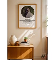 Kişiye Özel Şiirli Daire Fotoğraf Posteri, Ahşap Çerçeveli Duvar Tablosu