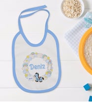 BK Kids Kişiye Özel Mavi Bebek Mama Önlüğü - Model 161