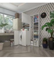 Kenzlife çamaşır makinesi dolabı kasparovsüpürgemdf byz 180*126*55-20 % 100 mdf full mdf banyo kapaklı arkalıksız (Karışık)