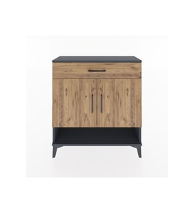 Arges Şifonyer 2 Raflı Tek Çekmeceli 2 Kapaklı 88x30x96 Antrasit-Çam