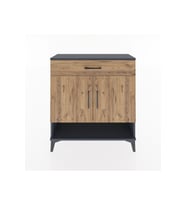 Arges Şifonyer 2 Raflı Tek Çekmeceli 2 Kapaklı 88x30x96 Antrasit-Çam