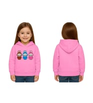 Unisex Baskılı Çocuk Swaetshirt Labubu Baskılı Kapüşonlu 3 İplik Şardonlu (Pembe)