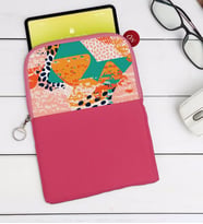 BK Gift Modern Art Tasarımlı Taşınabilir Koruyucu Tablet Kılıfı & Organizer Çanta - Pembe-1