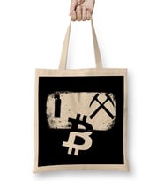 I Mine Bitcoin Novelty Pun BTC Mining & Trading Bez Çanta Uzun Saplı