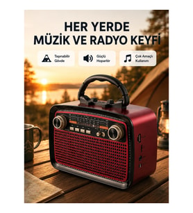 Mey İthalat® Kablosuz Bluetooth Hoparlör – Yüksek Ses Kalitesi, Uzun Pil Ömrü, FM ve AM Radyo Fonksi