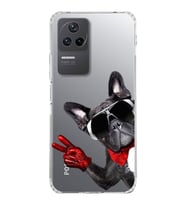 PrintiFy Poco F4 ile Uyumlu Köpek 2 Kamera Korumalı Şeffaf Kılıf