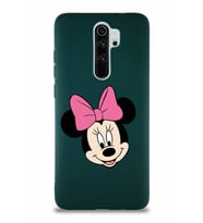 Xiaomi Redmi Note 8 Pro Soft Premier Kapak Minnie Mouse-C Tasarımlı Silikon Kılıf - Yeşil (Şeffaf)
